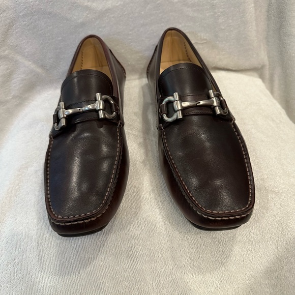 Salvatore Ferragamo Men’s Loafers Parigi Size 10 Hickory Calf - Picture 3 of 5